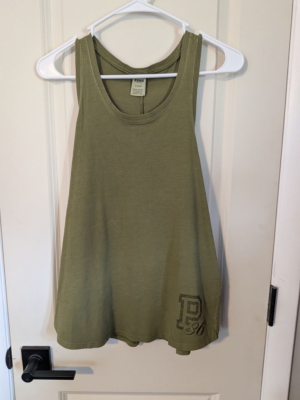 PINK Victoria's Secret Olive Green A-Line Racerback Tank